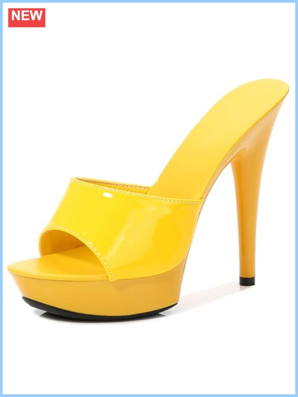 Patent Leather Platform Stiletto Heels Party Sandals Slip On